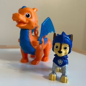 Paw Patrol Orange Dragon with Blue Rescue Pup Toy Set